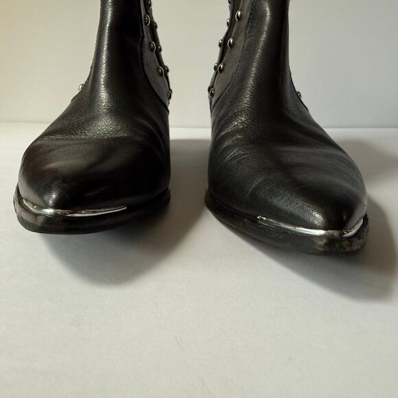 MARC FISHER LTD Black Leather Studded Ankle Boot 9.5 - Picture 8 of 16